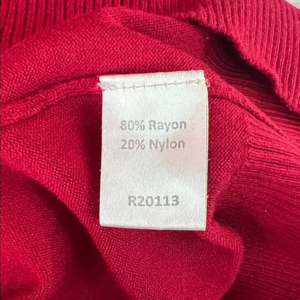 Appleseed’s Size Large 3/4 Sleeve Cuffed Dark Red Women’s Knit Sweater